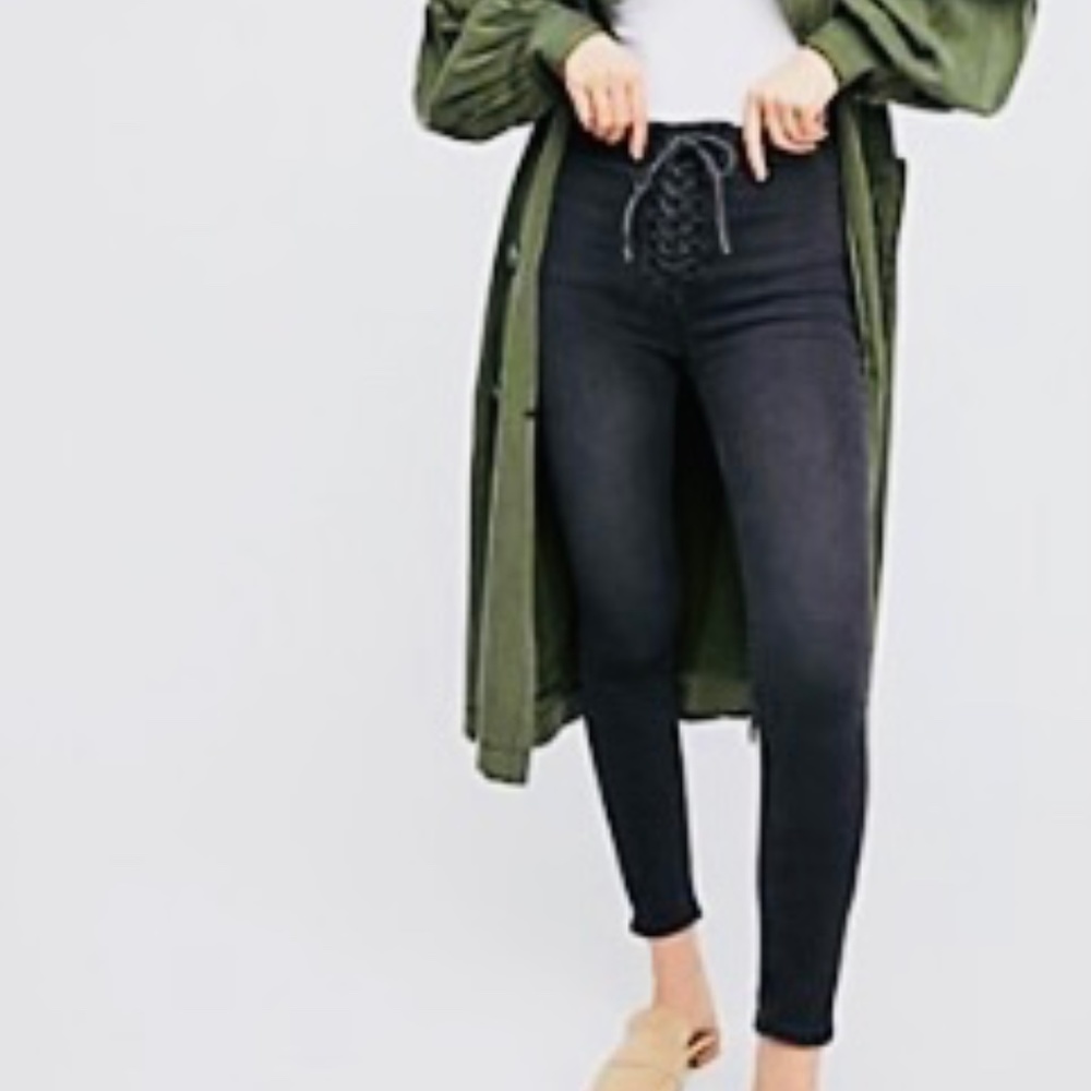 Free People Lace Up Jeans